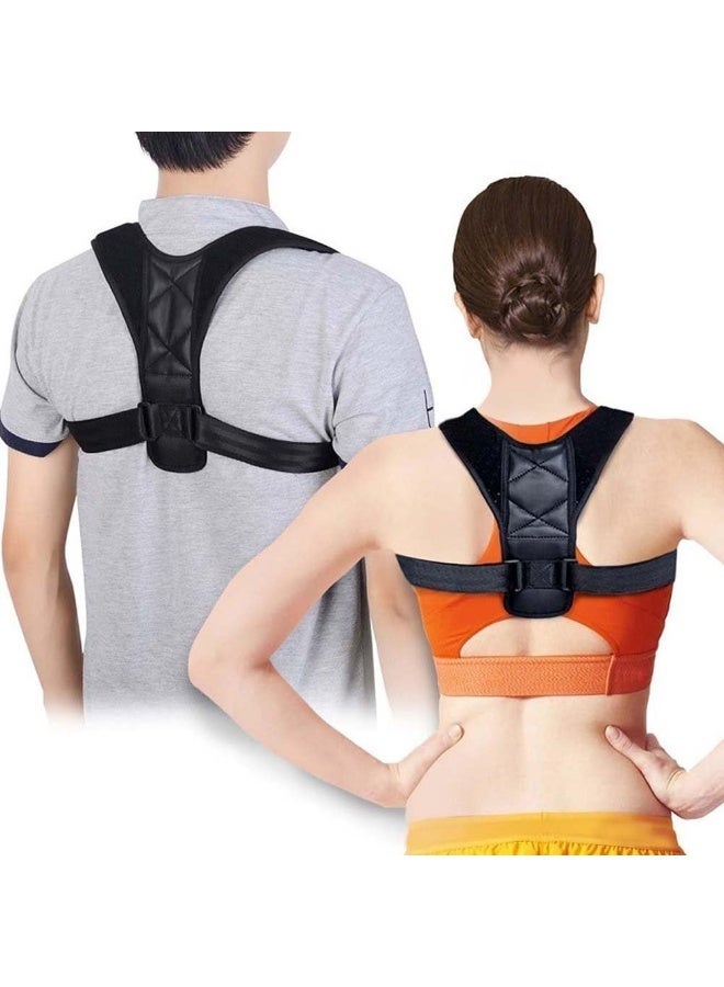 Adjustable posture corrector for men and women, providing upper shoulder and back support, clavicle alignment, and spinal support. Comfortable and breathable. - Image 1